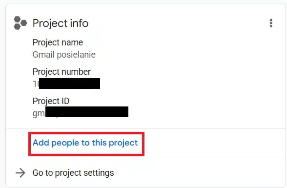 Nastavení projektu v Google Cloud Console